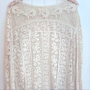 Vintage bell sleeve crochet sweater